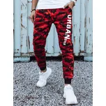 Pánské tepláky DSTREET ČERVENÁ SE VZOREM L