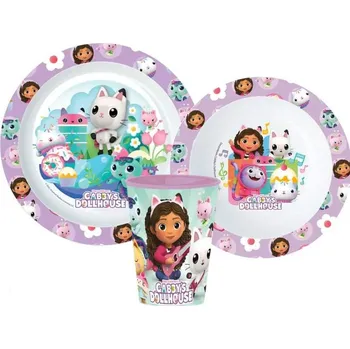 dětská jídelní sada STOR Jídelní sada s pohárkem Gabby´s Dollhouse