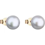 Evolution Group s.r.o. Zlaté 14 karátové náušnice pecky s šedou říční perlou 921042.3