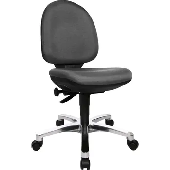 Otočná židle TopStar Tec 50, hliníková podnož, látkový sedák, šedá barva