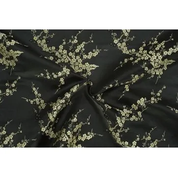 Brokát sakura, zlato-černý, sartor.cz