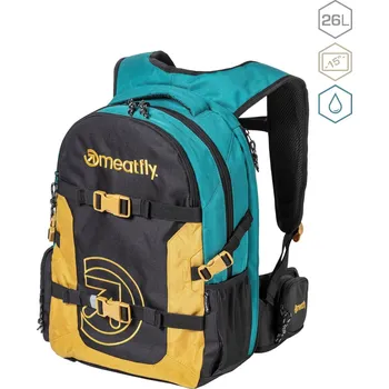 Školní batoh Meatfly Ramble - Dark Jade/Camel - 26 L