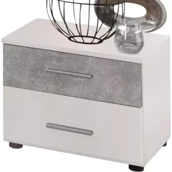 Noční stolek Noční stolek Martina bílá/beton