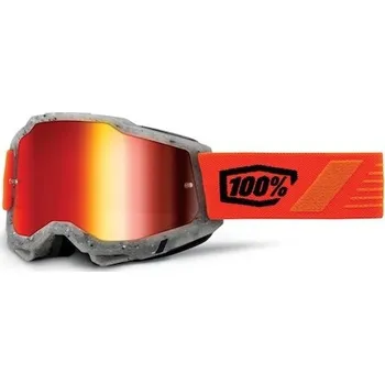 Motocyklové brýle ACCURI 2, 100% SCHRUTE, červené plexi