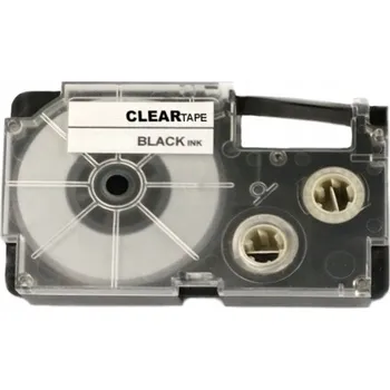 Pásek do tiskárny Páska - CASIO XR-12X1 - 12 mm průhledná - černý tisk - kompatibilní