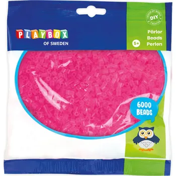 Dětské navlékací korálky Playbox Zažehlovací korálky 6 000 ks růžové průhledné