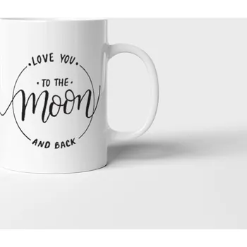 Hrnek Love You To The Moon And Back Logo - Žlutá