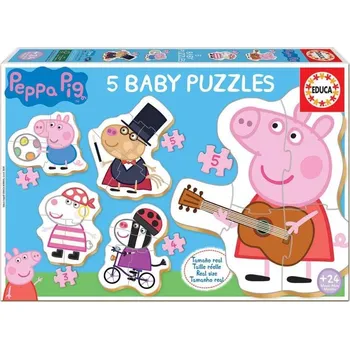 Puzzle Trefl Puzzle Baby Prasátko Peppa 2, 5v1 (3-5 dílků)