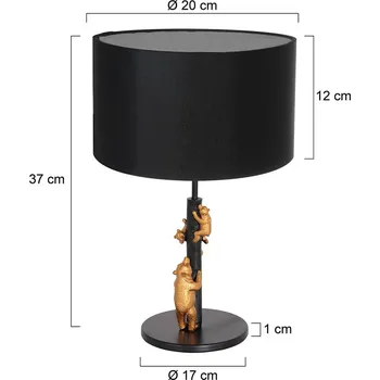 Lampička Steinhauer Animaux 7203ZW stolní lampa, kov, plátno, černá barva černá, zlatá 1 x 40 W - Doprava zdarma