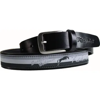 Opasek Kentaur Pásek s ozdobnou stuhou černý/šedý 100cm