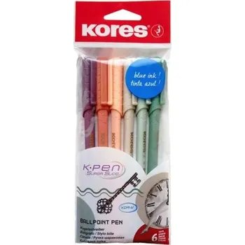 Grafitová tužka Kores K0 Pen Vintage Style - sada 6 retro barev se zlatým potiskem