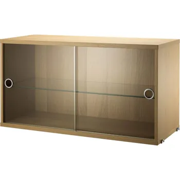 Komoda String Skříňka Display Cabinet with Sliding Doors, oak