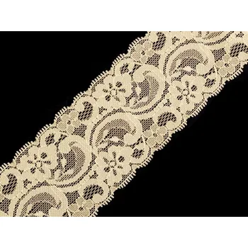 Krajka Elastická krajka / vsadka šíře 55 mm METRÁŽ - 9 krémová