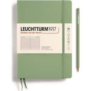 Blok Leuchtturm1917 Zápisník Sage Medium A5 linkovaný