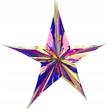 Vánoční dekorace Hvězda s růžovým duhovým efektem 40 cm