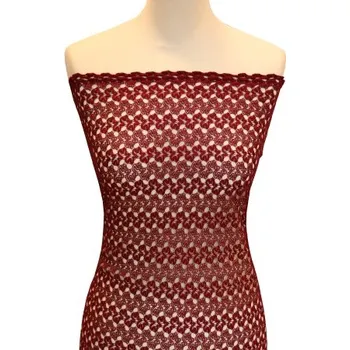 Metráž - Krajka Pes VÍNOVÁ š.150 cm N5079 - Vínová, 150 cm