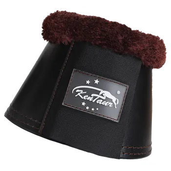 Koňské kamaše Kentaur Zvony PRATELNÉ kožené s umělým hnědým beránkem M