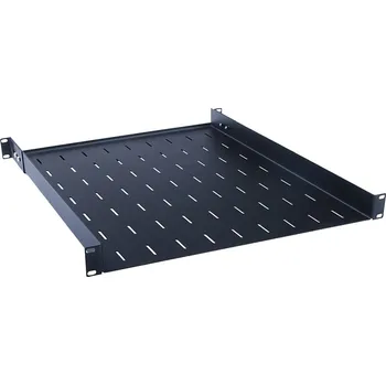 Racková skříň Masterlan police pevná s perforací, 1U, 19", 550mm, nosnost 40kg, černá