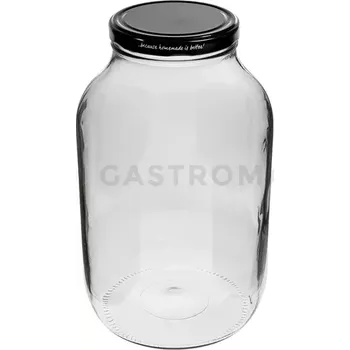Sklenice Zavařovací sklenice Twist-off 4 l s černým víčkem Ø 100/6 | BROWIN, 133409