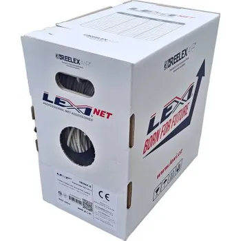 Síťový kabel LEXI-Net instalační kabel Cat 6 UTP PVC (Eca) 305m šedý - Reelex Air box