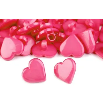 Knoflík Knoflík srdce velikost 24" 10 kusů - 3 pink