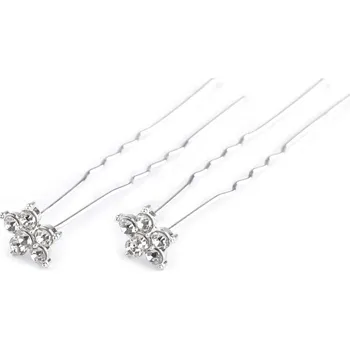 Štrasová vlásenka květ Ø13 mm 2 kusy - crystal