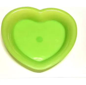 Talíř Toro Talířek, 4 ks, tvar srdce, zelený plast 263610ze
