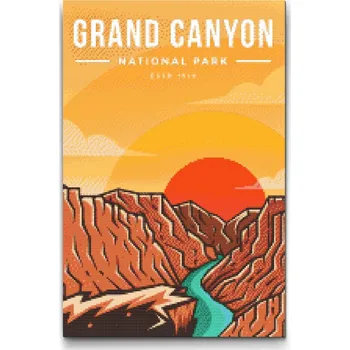 Diamantové malování Diamantové malování - Národní park - Grand Canyon Velikost: 40x60cm, Rámování: Pouze srolované plátno, Diamanty: Kulaté