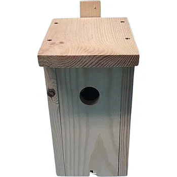 Hnízdní budka Hnízdní budka s otvorem pro sýkorky a k vyčištění vnitřku