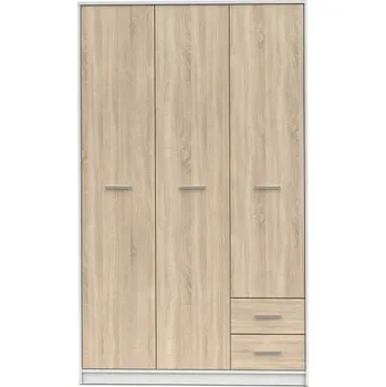 Ložnice BRW Nepo Plus šatní skříň SZF3D2S Bílá/Dub sonoma