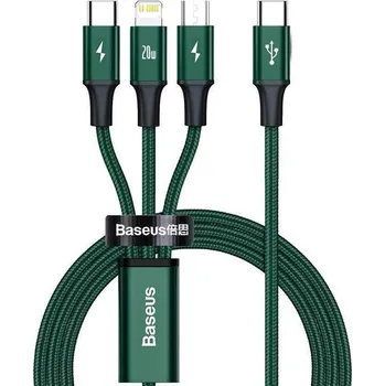 Datový kabel Nabíjecí kabel Baseus (CAMLT-SC06) Rapid 3v1 podporuje PD 20W zelený