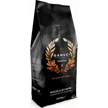 Káva GANUCI Primavera 80% Arabika Zrnková káva 1 kg