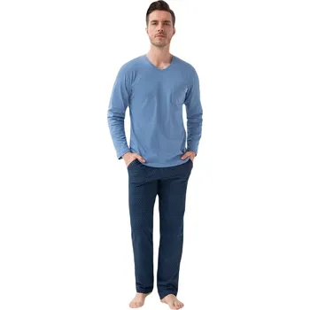 Pánské pyžamo Pyžamo Luna 804 long/r M-2XL Z24 pánské modrá M