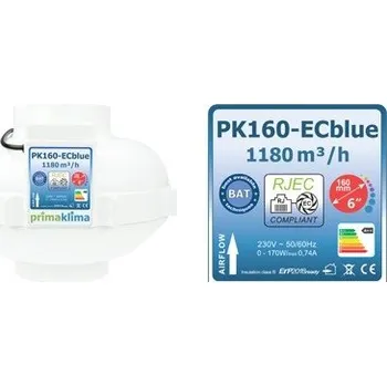 Domácí ventilátor PrimaKlima Ventilátor Prima Klima 160mm, 1180 m3/h - EC motor
