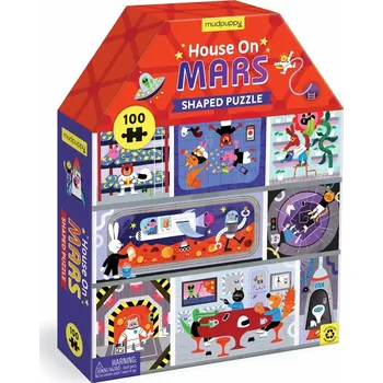 Puzzle mudpuppy puzzle ve tvaru domu dům na marsu – 100 dílků