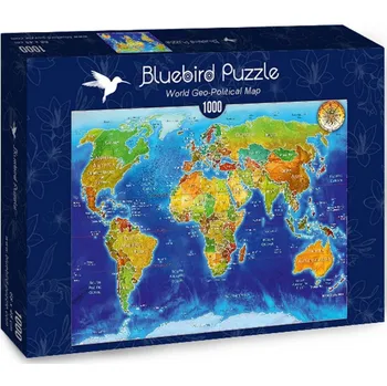 Puzzle Bluebird Puzzle Geopolitická mapa světa 1000 dílků