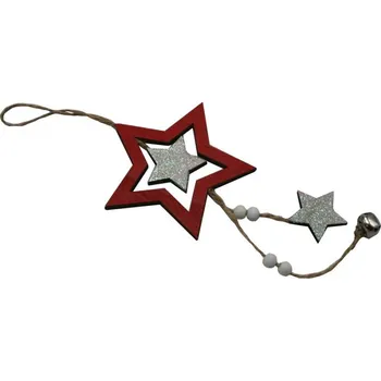 Vánoční dekorace Dekorace závěsná hvězda a rolnička 3001157