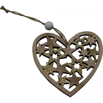 Vánoční dekorace Dekorace závěsná srdce 8,5cm 3001115