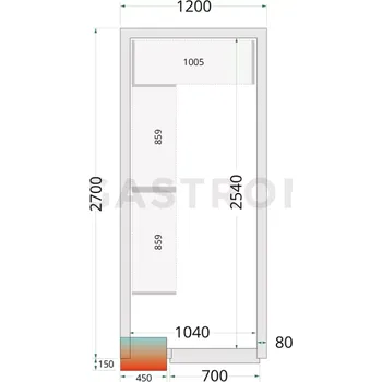 Panely ke stavebnicovým boxům s 80 mm izolací | TEFCOLD, CR 120x270x220