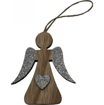 Vánoční dekorace Anděl závěsný stříbrný 10cm 3001136