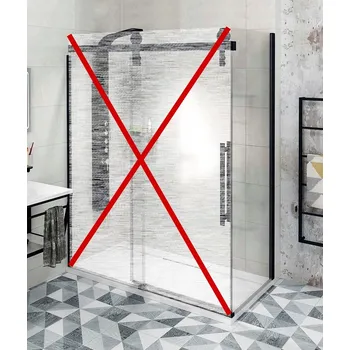 Boční stěna sprchová - sklo čiré, š. 90&nbsp;cm, v. 218&nbsp;cm, barva černá (GV3490 BLACK) Gelco