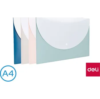 Obal spisový s klopou a drukem double A4 DELI EF763 mix