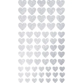 Party dekorace Mini nálepka stříbrné srdíčka