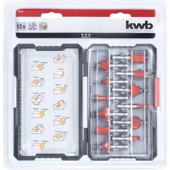 Příslušenství k frézce Sada horních fréz karbin Kwb 757295, kovový Ø 8 mm, 12 ks