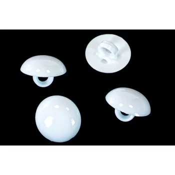Knoflík Knoflík ouškový BÍLÝ 124/20 - Bílá, 13 mm