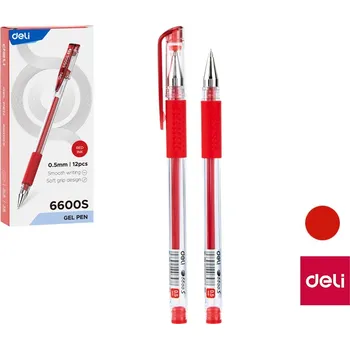 Gelové pero DAILY DELI E6600S červená A105519