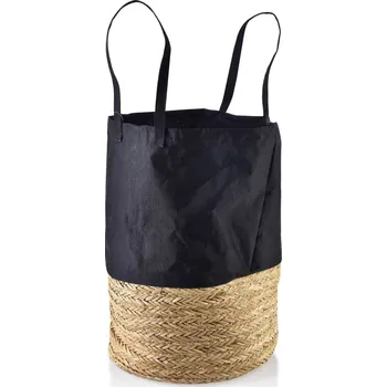 Koš na prádlo Kulatý koš na prádlo Fort černý/hnědý