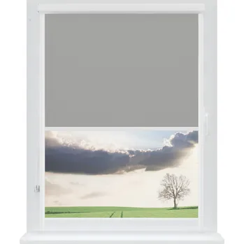 Roleta Dekodum Zatemňovací roleta v bílé kazetě, barva látky Grey Šířka (cm): 32, Výška (cm): Standardní (do 150 cm), Strana mechanismu: Levá