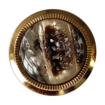 Knoflík Knoflík dámský DILL 280638 zlato béžový PLASTOVÝ - Zlatobéžová, 15mm