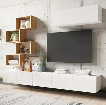 Obývací stěna Obývací stěna CALABRINI b | 250 cm | 7 dílů Z | bílá lesk